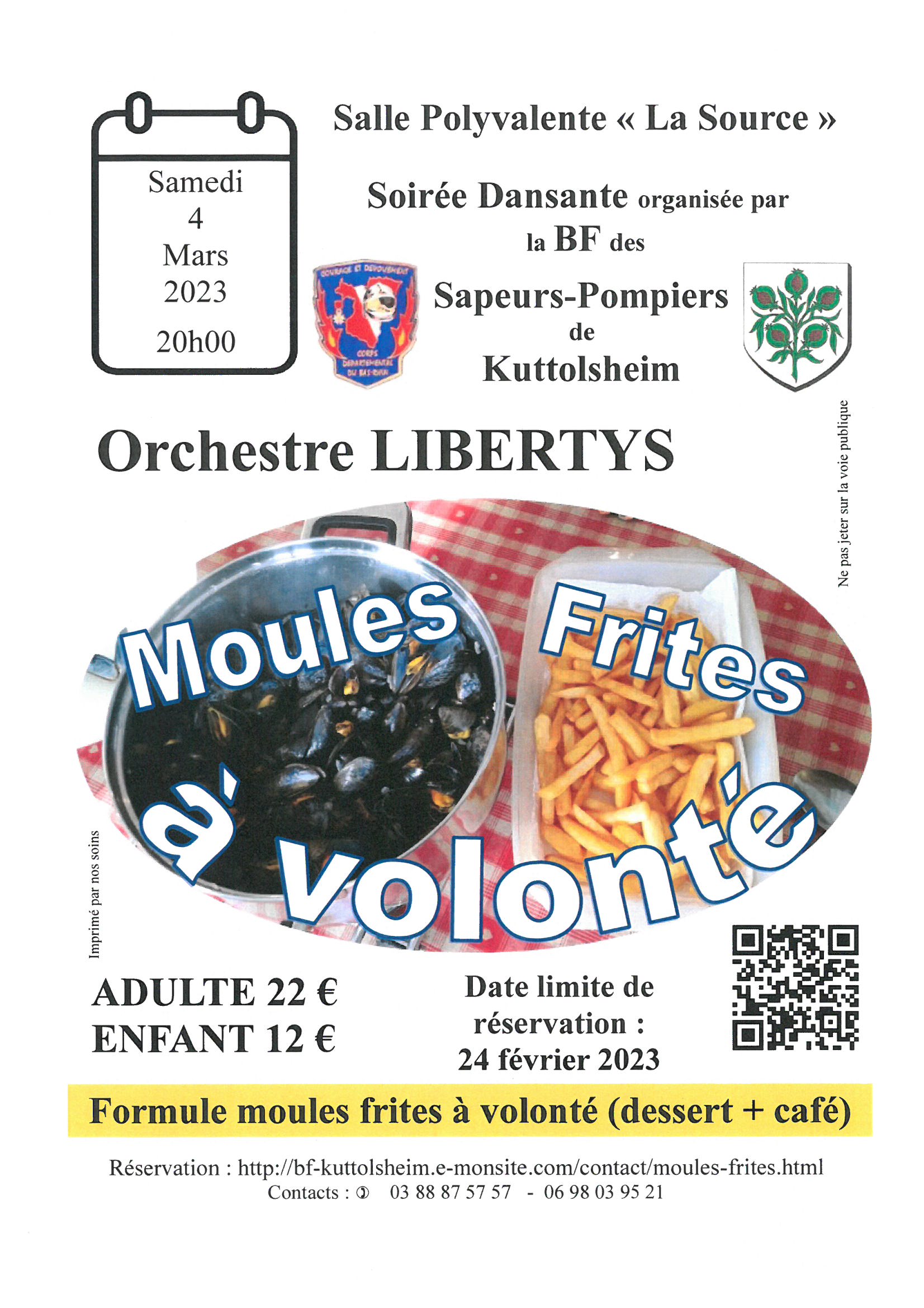 Affiche moules frites BF 2023